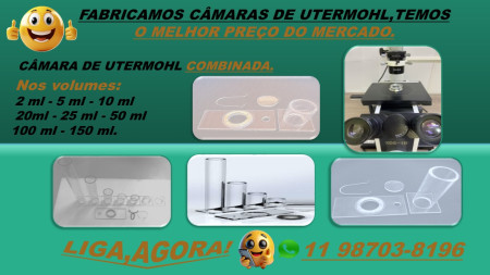CÂMARA DE SEDIMENTAÇÃO UTERMOHL INOX E ACRÍLICO COMBINADA